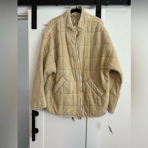 Free People Light Tan Quilted  Jacket